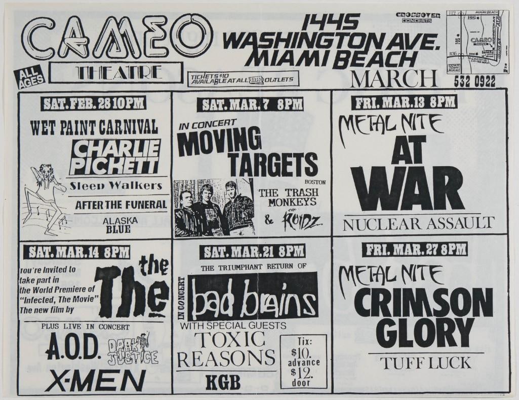1987 Bad Brains Toxic Reasons The Cameo Theatre Flyer Excellent 75 - 2