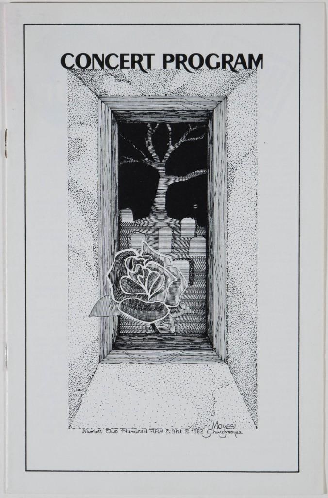 1982 Grateful Dead Madison Square Garden New York Program Near Mint 89: This is an original Grateful Dead concert program from the band's performances at Madison Square Garden on September 20 and 21, 1982. The beautiful cover drawing was produced by artist Moyssi,