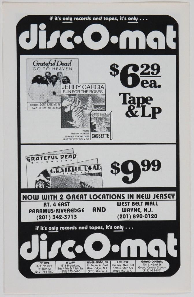 1983 Jerry Garcia Band Capitol Theatre Passaic Program Near Mint 89 - 3