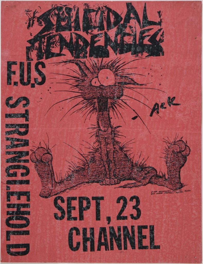 1984 Suicidal Tendencies Austin Flyer Extra Fine 61: Suicidal Tendencies received an early cult following of punk & metal fans and skate rats during the 1980's, which carried their popularity along for several decades. They have been celebrated 