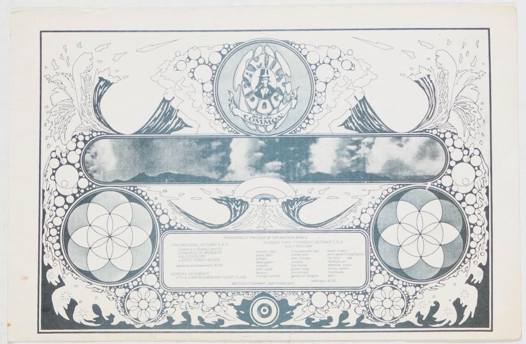 1969 Timothy Leary Charley Musselwhite Congress of Wonders The Great Highway Handbill Excellent 71: Approximately seven months after The Family Dog was forced out of the Avalon Ballroom, Chet Helms opened up shop on the Great Highway. The site was at the former Edgewater Ballroom, part of the Playla