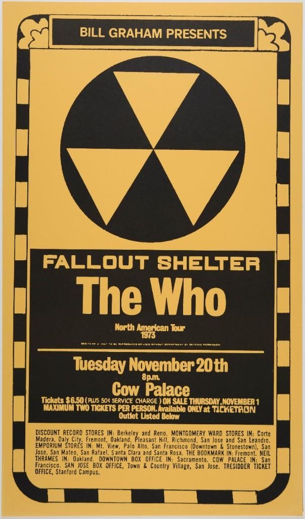 1973 The Who Cow Palace Poster Mint 91: Here is an opportunity to own an incredible original poster from one of the most legendary bands of all time! This poster was used to promote The Who’s 1973 concert at Cow Palace. This was a