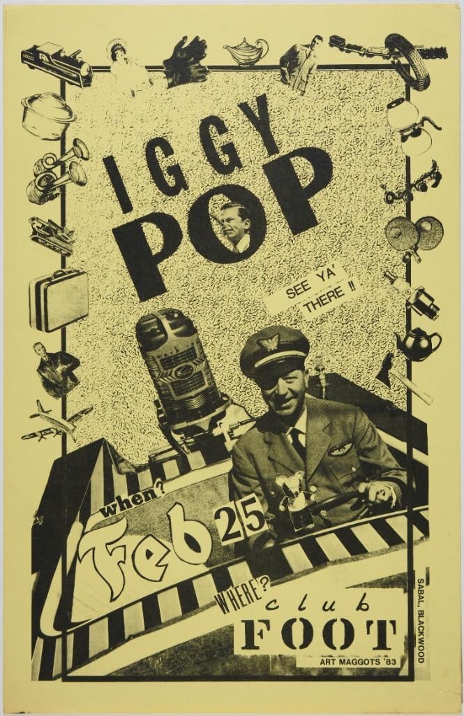 1983 Iggy Pop Club Foot Poster Excellent 77 (1 of 2)