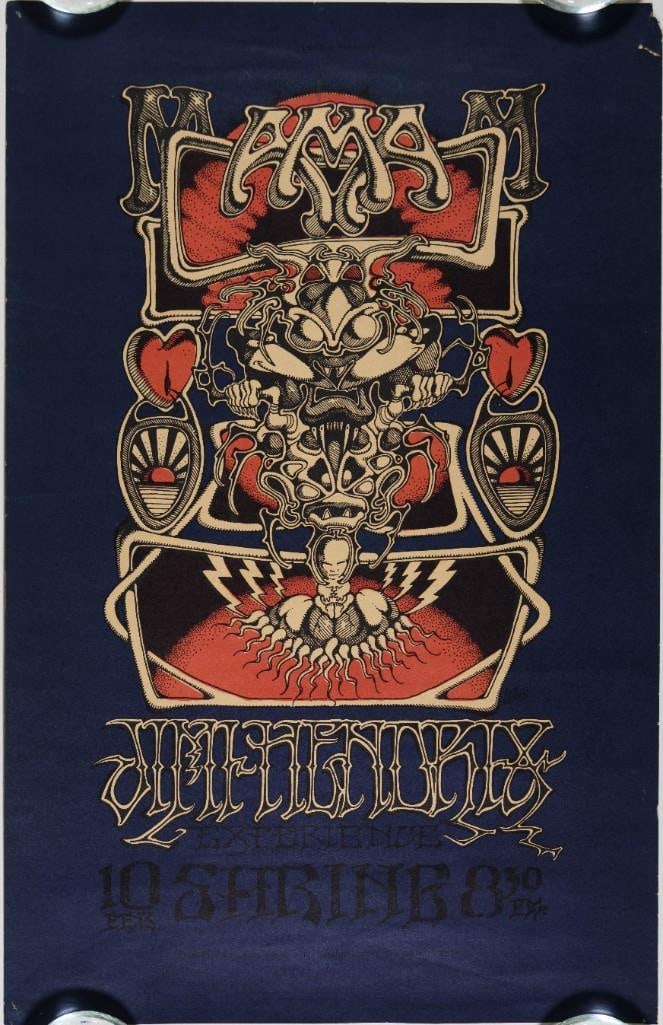 1968 AOR-3.68 Rick Griffin Jimi Hendrix Shrine California Graffix Exchange Poster Extra Fine 65 (1 of 2)