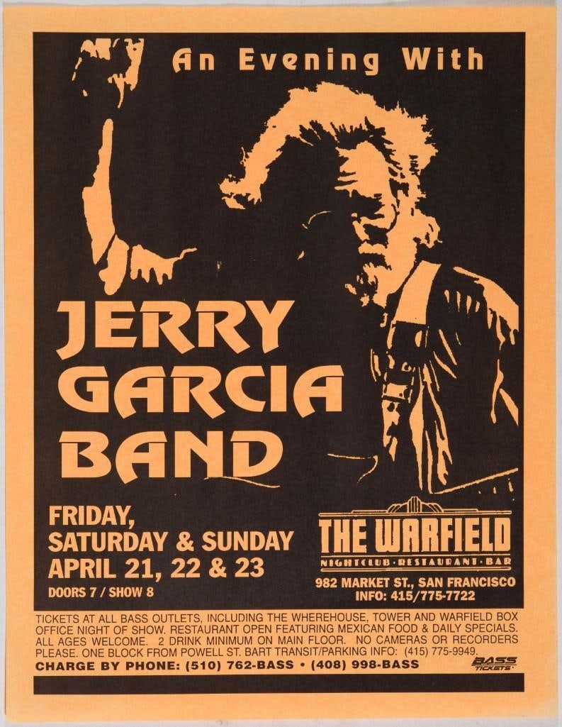 1991 Jerry Garcia Band The Warfield Theatre Flyer Excellent 79 (1 of 2)