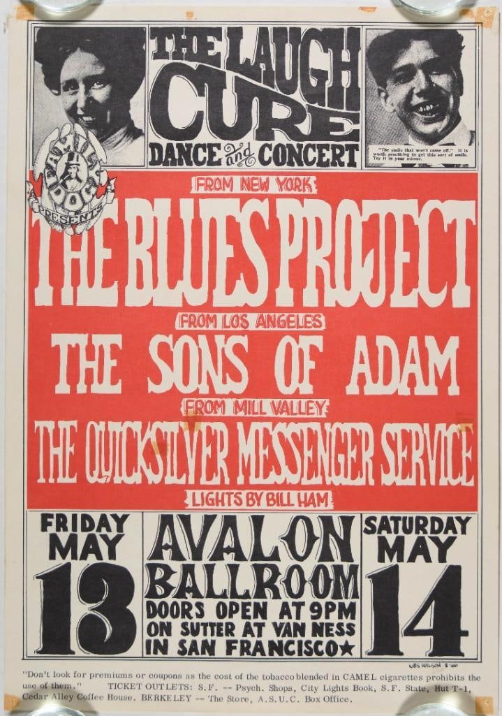 1966 FD-8 Blues Project Avalon Ballroom Poster Extra Fine 67: We are pleased to present an opportunity to acquire an Original FD-8 first-printing concert poster, designed by the late great Wes Wilson! Early Family Dog posters are among the most sought-after