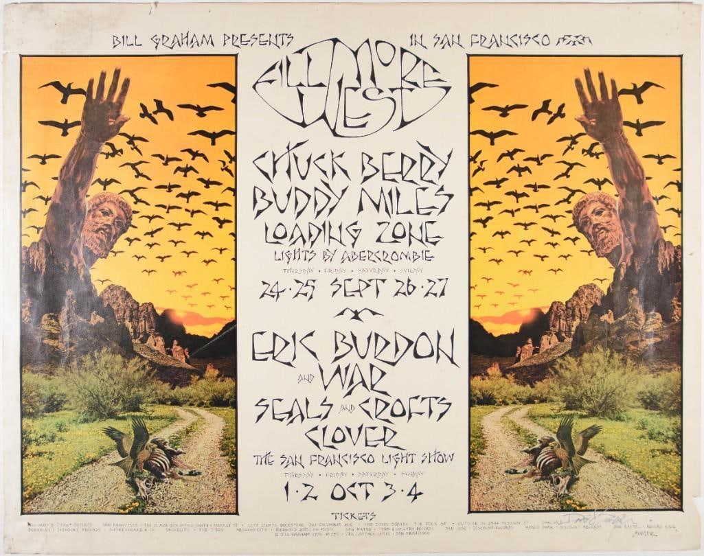 Lot of 5 Bill Graham Fillmore Double Sized Signed Posters NG - 2