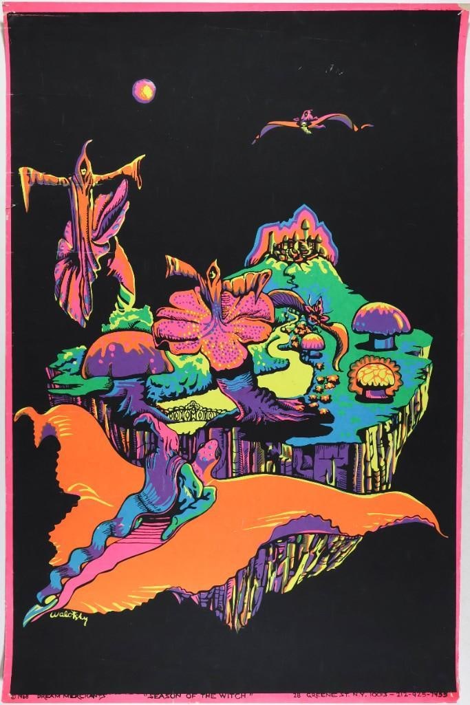 1968 Season of the Witch Blacklight Headshop Poster Extra Fine 63 (1 of 2)