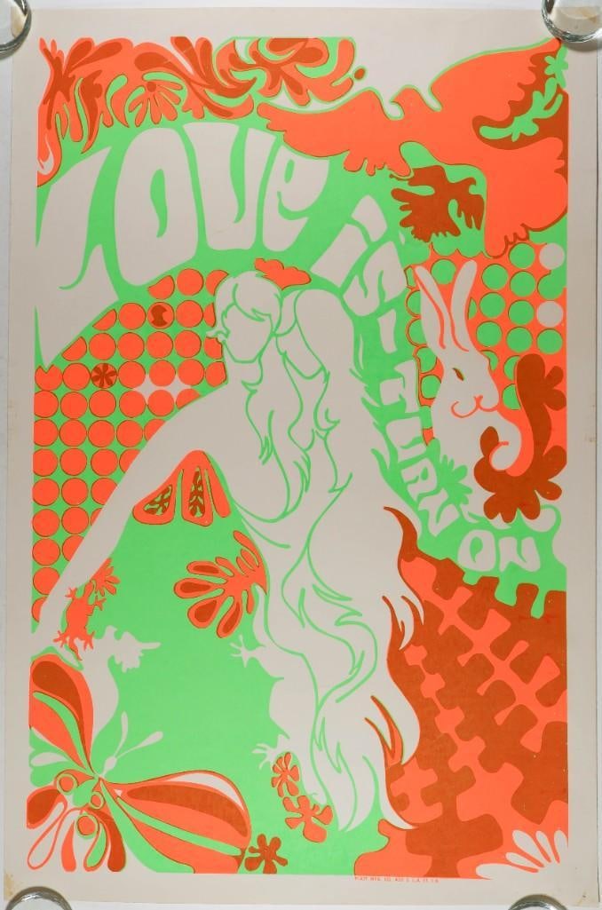 Love Is Turn On Blacklight Headshop Poster Extra Fine 69 (1 of 2)