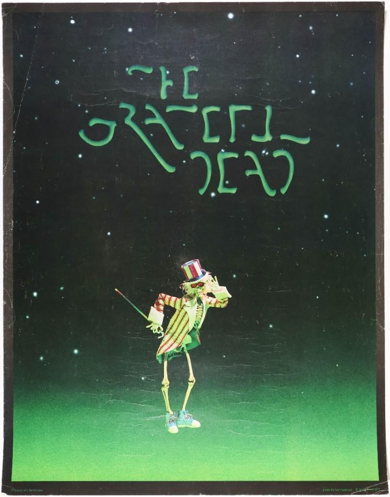 1977 Grateful Dead Movie Promotional Poster Extra Fine 63: This original promotional poster was created for the release of the 1977 Grateful Dead movie! The film featured footage of the band's live performances during a five-night run at Winterland in