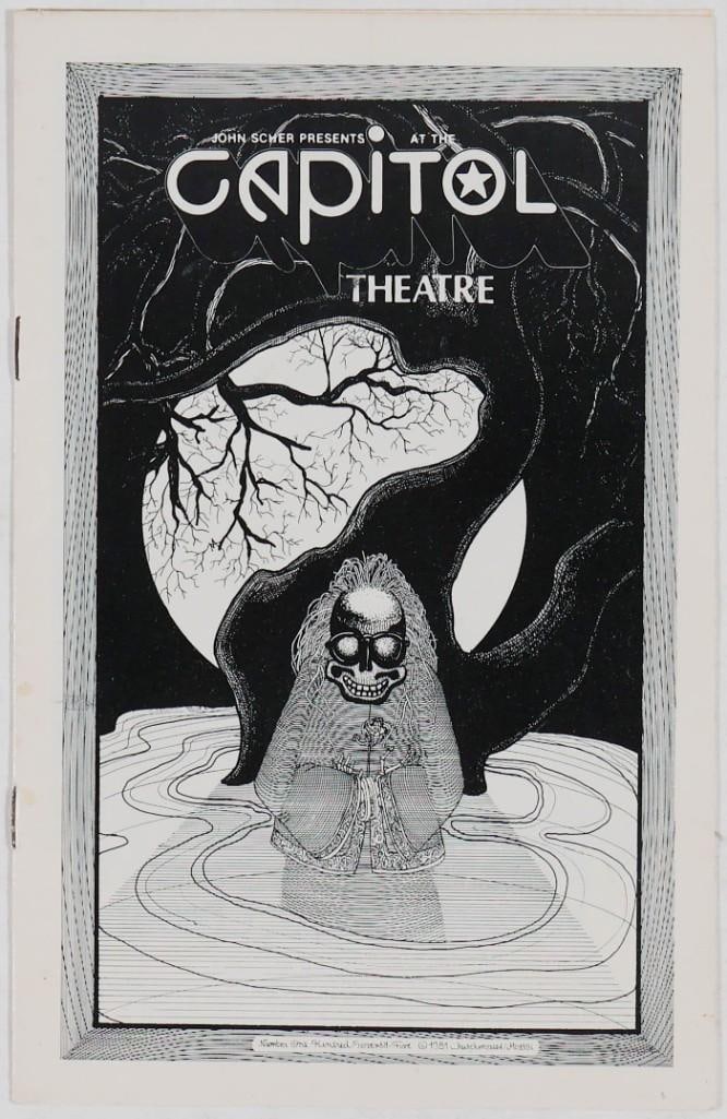 1981 Jerry Garcia Band Dr. John Capitol Theatre Program Extra Fine 65: This program was produced for Jerry Garcia Band and Dr. John at the Capitol Theatre on February 13th, 1981. During the 1970s and early 1980s, the famous Capitol Theatre in Passaic became a popular ven