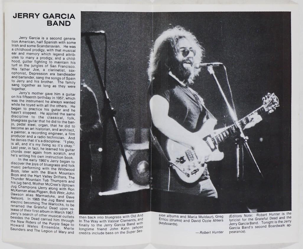 1980 Jerry Garcia Band Convention Hall Asbury Park Program Extra Fine 65 - 2