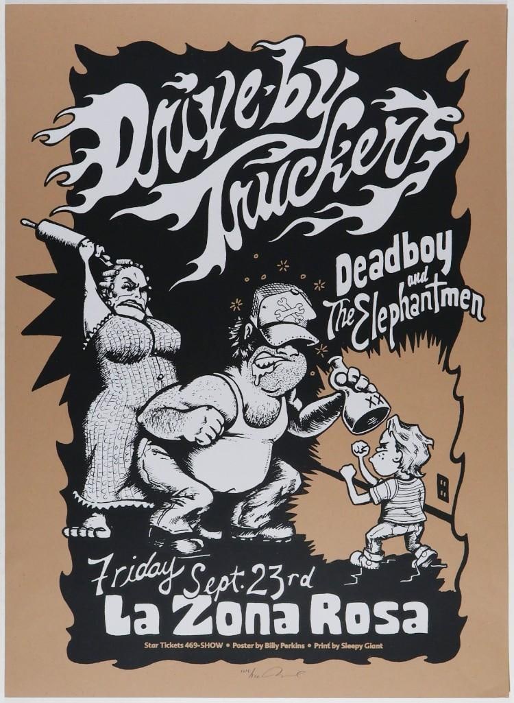 2005 Drive By Truckers La Zona Rosa LE Signed Poster Mint 91: This limited-edition poster is numbered 104/120 and signed. The Drive-By Truckers are an influential American rock band known for their unique blend of Southern rock, alt-country, and storytelling son
