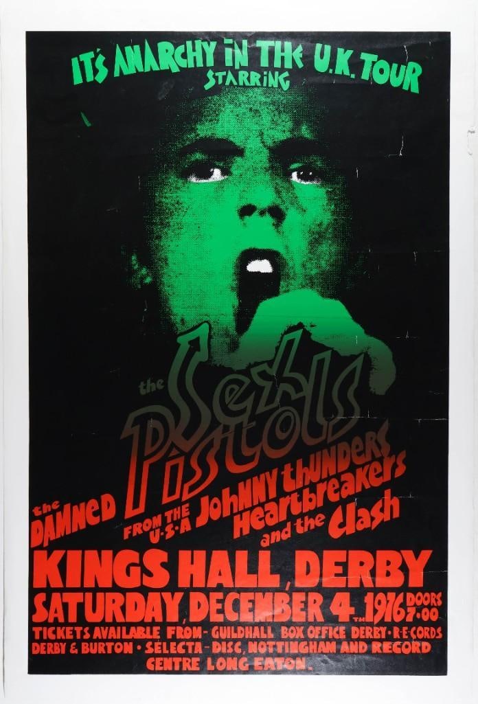 1976 The Sex Pistols The Damned The Clash Kings Hall Derby Poster Extra Fine 63 (1 of 2)