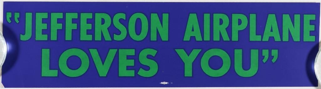 1977 Jefferson Airplane Loves You Bumper Sticker Excellent 79 (1 of 2)