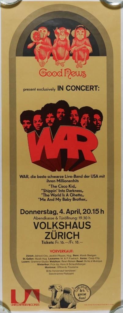 1974 War Volkshaus Zurich Poster Excellent 79 (1 of 2)