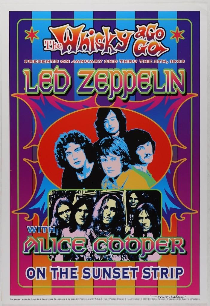1999 Led Zeppelin Whisky A Go Go Commemorative Signed Loren Poster Excellent 79 (1 of 2)