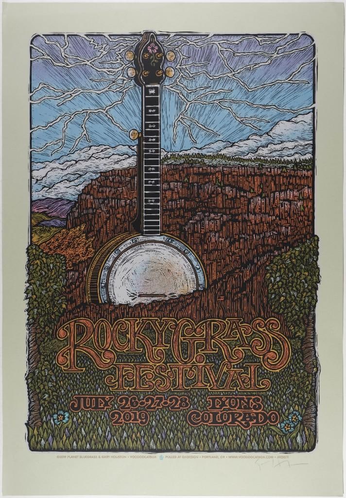 2019 Rocky Grass Festival Lyons Colorado Signed Houston Poster Excellent 79 (1 of 2)