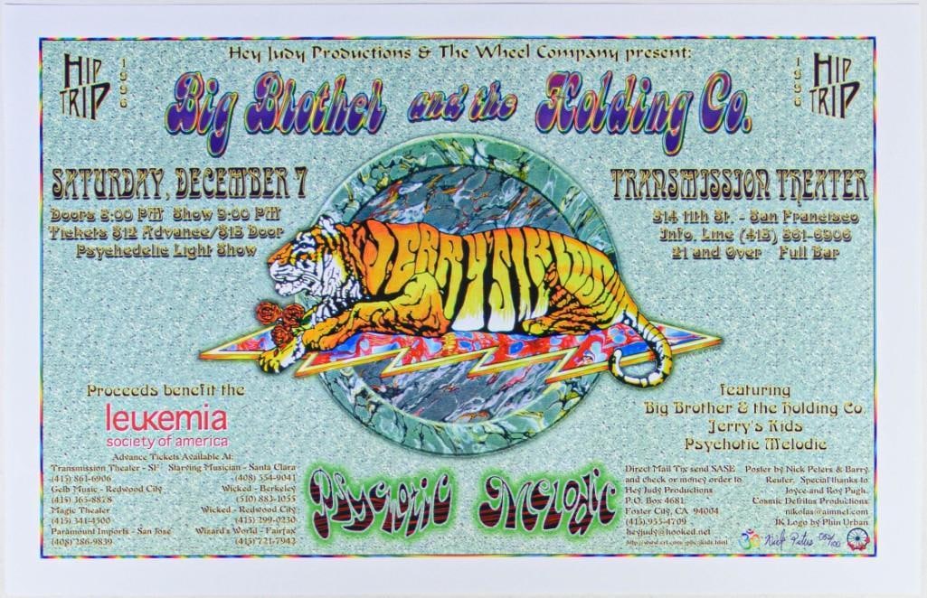 1996 Big Brother and the Holding Company Transmission Theater Signed Nick Peters Poster Near Mint 89 (1 of 2)