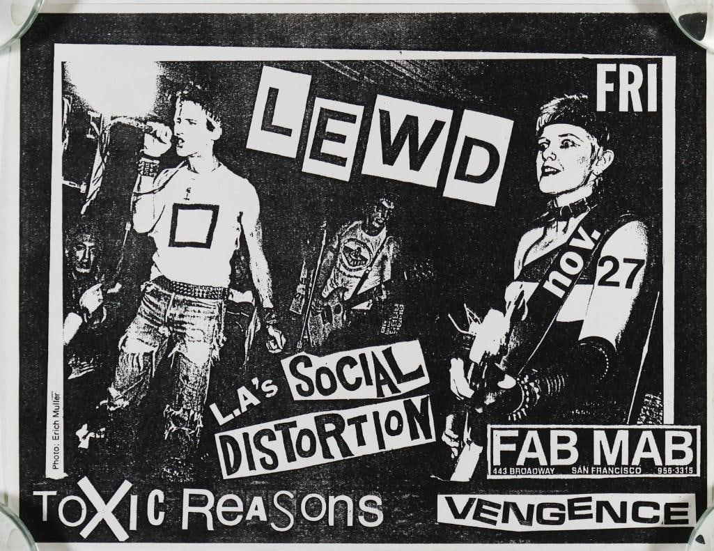 1981 Lewd Social Distortion Mabuhay Gardens Flyer Near Mint 89 (1 of 2)