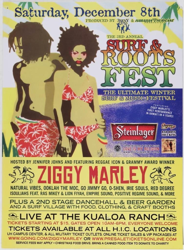 2007 Ziggy Marley Kualoa Ranch Poster Extra Fine 63 - 2