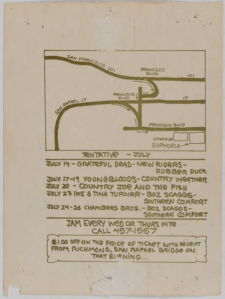 1970 Big Brother The Big Brother and the Holding Company Euphoria Ballroom Postcard Extra Fine 61 - 2