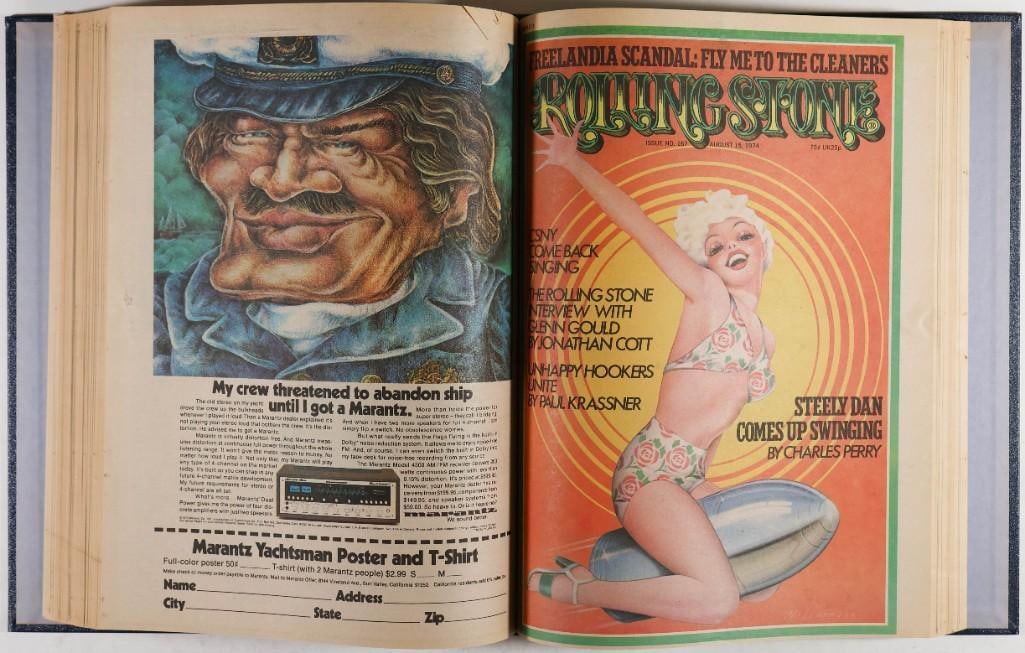 1974 Rolling Stone Magazine Issues 161-170 Hardbound Book Near Mint 81 - 3