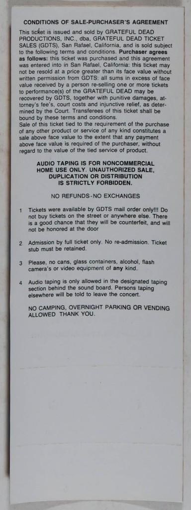 1990 Grateful Dead Oakland Coliseum Arena NYE Ticket Mint 91 - 2