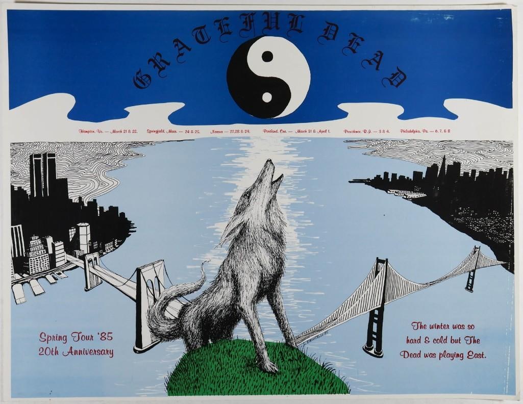 1985 Grateful Dead Spring Tour Fan Art Poster Excellent 77 (1 of 2)