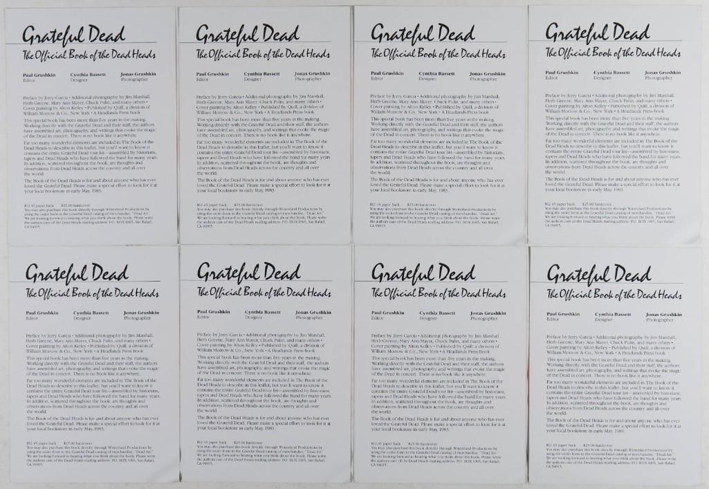 1983 Lot of 8 Grateful Dead Book of the Deadheads Promotional Flyers Excellent 75 - 2