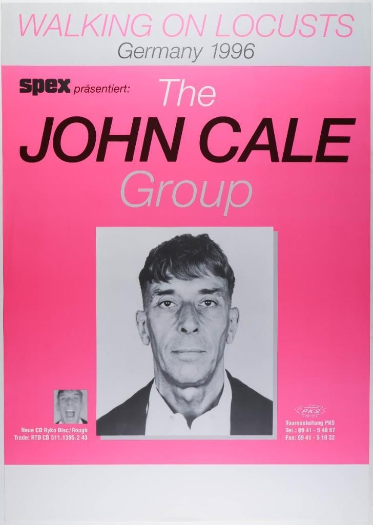 1996 The John Cale Group Walking on Locusts Germany Poster Excellent 79: This poster advertised the John Cale Group in Germany in 1996. The renowned Welsh musician was playing in support of his thirteenth studio album, Walking on Locusts. Condition Details: