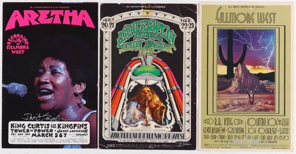 Lot of 3 Fillmore West Signed Tuten & Singer Postcards NG (1 of 2)