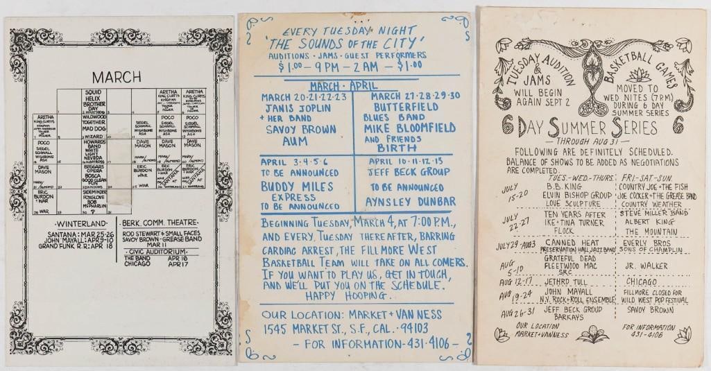 Lot of 3 Fillmore West Signed Tuten & Singer Postcards NG - 2