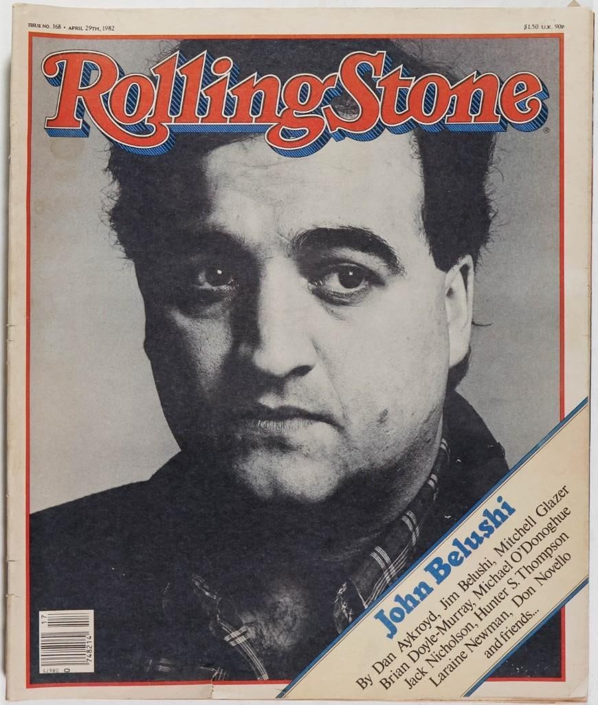 1982 Rolling Stone John Belushi Issue 368 Magazine Extra Fine 63: This issue of Rolling Stone from April 1982 celebrated the life of the late John Belushi, who had just passed away the month prior at the age of 33. The significance of Rolling Stone Magazine as it