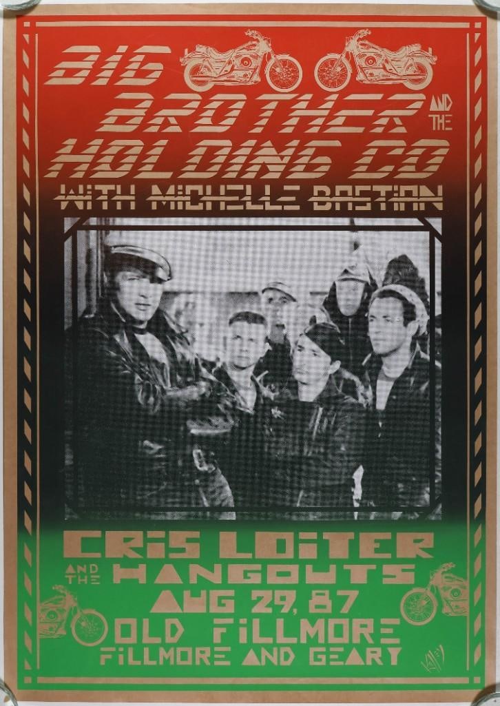 1987 Big Brother Big Brother and the Holding Company Old Fillmore Poster Excellent 79: This screenprint by poster master Alton Kelley was produced for Big Brother and the Holding Company playing at The Fillmore in San Francisco on August 29th, 1987. This was the year that the band