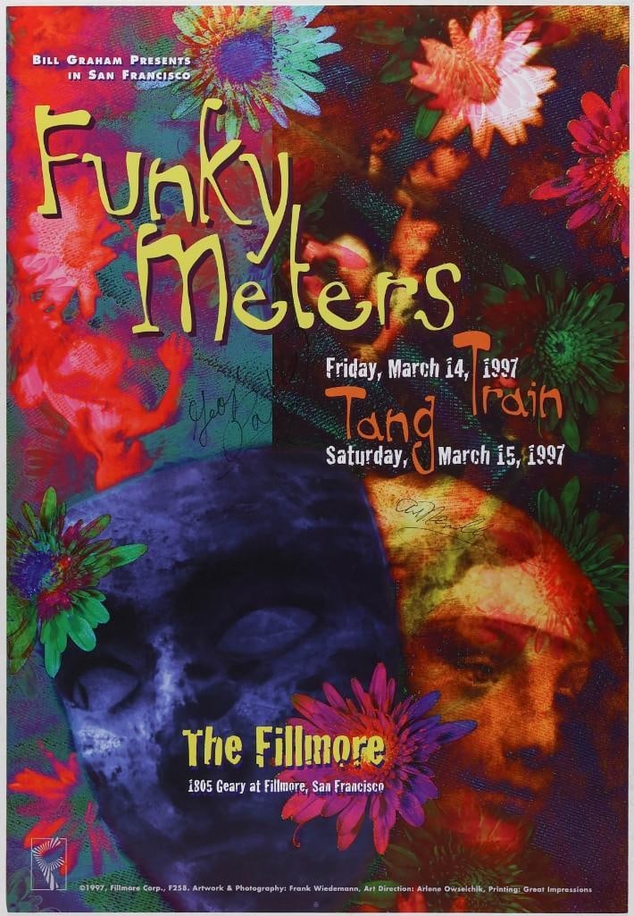 1997 NF-258 Funky Meters The Fillmore Band Signed Poster Near Mint 81 (1 of 2)
