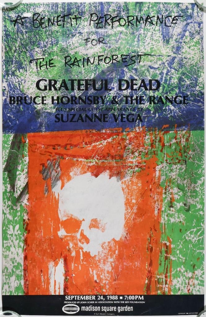 1988 Grateful Dead Bruce Hornsby Benefit for the Rainforest Poster Extra Fine 65 (1 of 2)