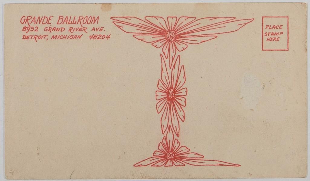 1967 G/G-671221 Cream Paul Butterfield MC5 Grande Ballroom Signed Grimshaw Postcard Excellent 71 - 2