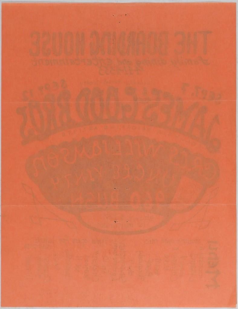 1971 James & The Good Brothers Cris Williams The Boarding House Flyer Excellent 79 - 2