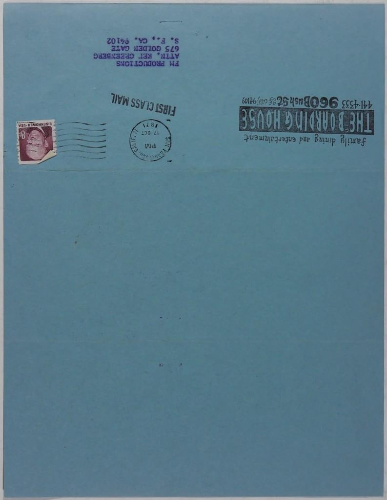 1971 The New Frontiers The Boarding House Mailer Stamped & Addressed Near Mint 81 - 2