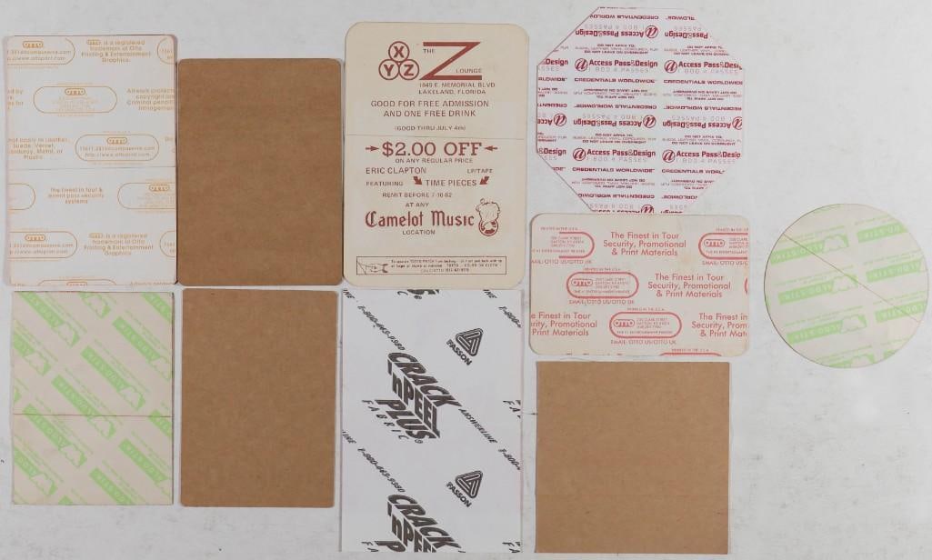 Lot of 10 Elton John Eric Clapton Billy Joel & More Cloth Passes with Backing NG - 2