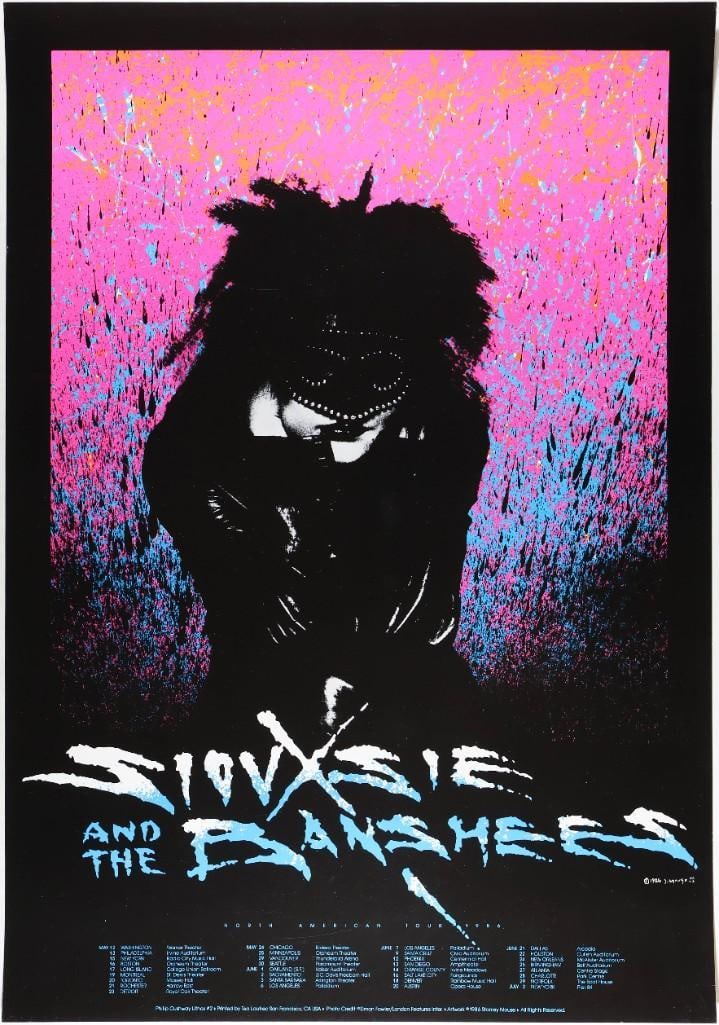 1986 PCL-2B Siouxsie and the Banshees North American Tour Poster Near Mint 81: This is a beautiful poster for Siouxsie And The Banshees designed by artist Stanley Mouse promoting their 1986 North American Tour. The iconic English rock band had just released their smash albu