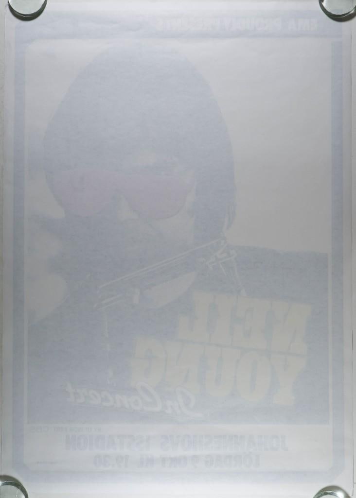 1982 Neil Young Johanneshovs Isstadion Sweden Poster Excellent 77 - 2