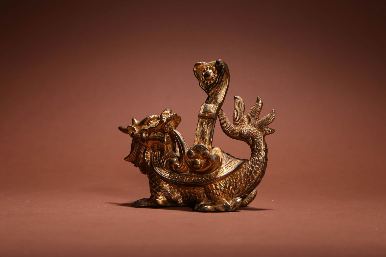 Gold-Splashed Bronze Auspicious Beast Ornament (1 of 6)