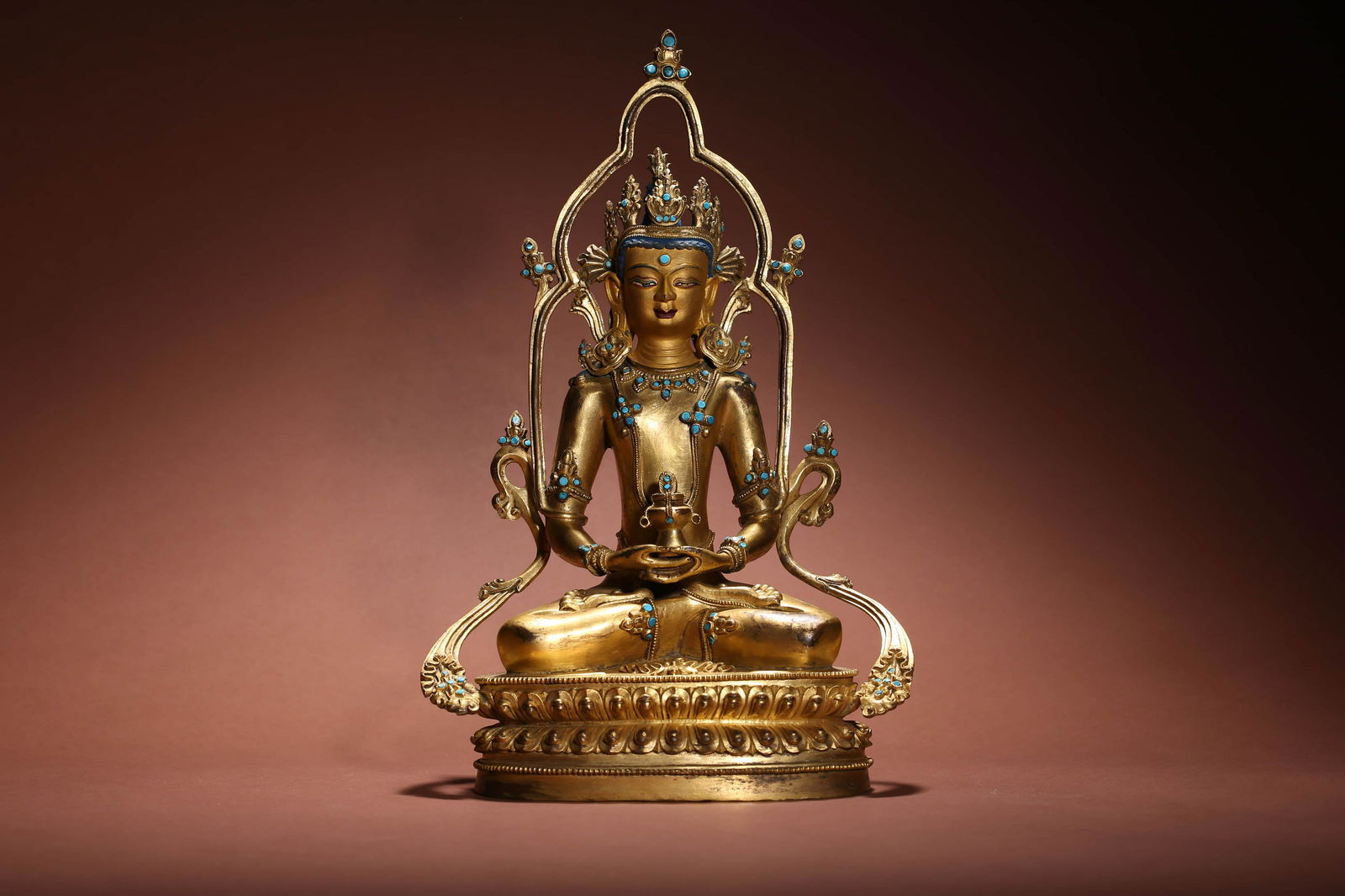Hardstone Inlaid Gilt-Bronze Figure of Shyamtar (1 of 10)
