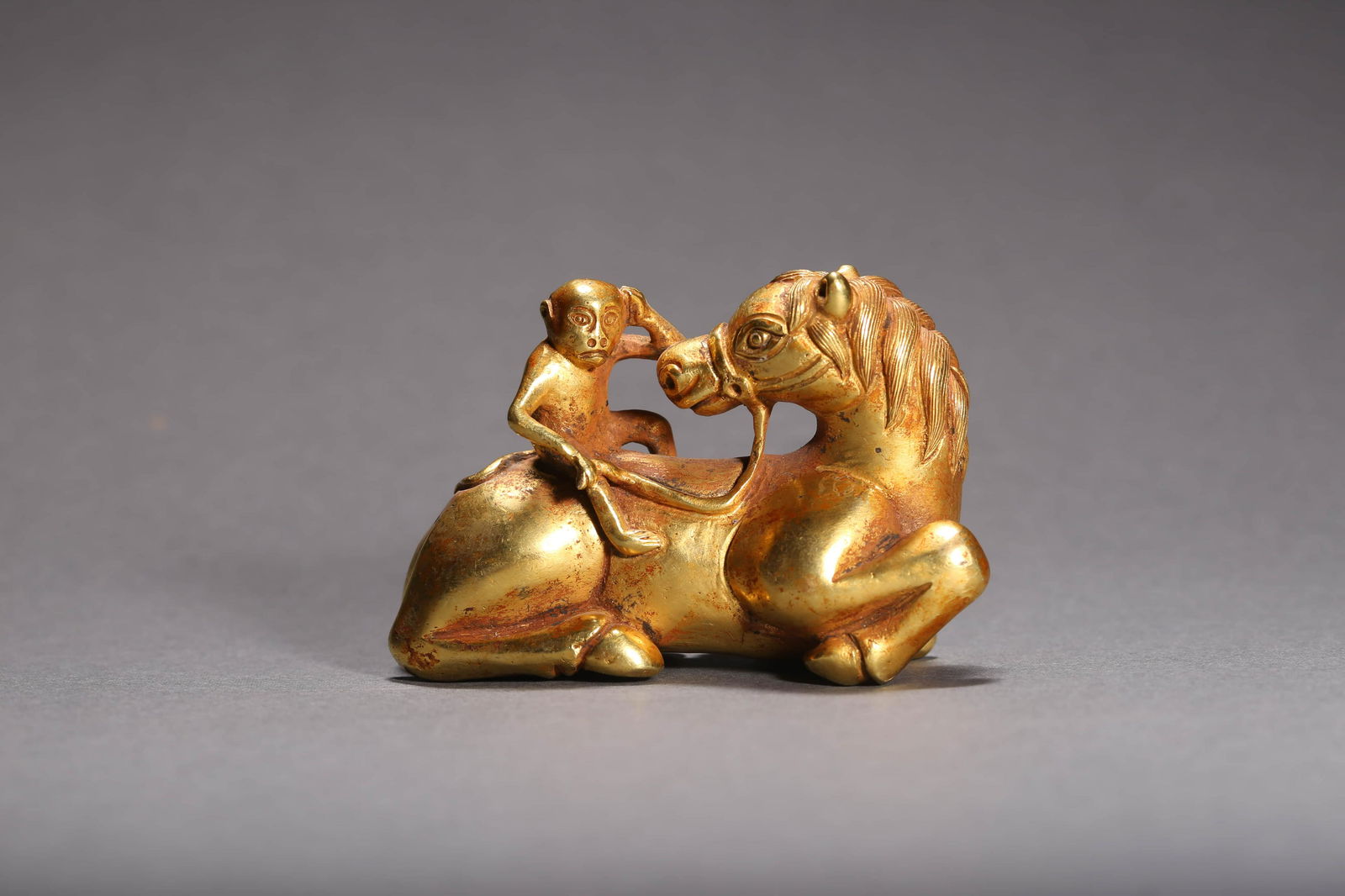 Gilt-Bronze Figure of Monkey and Horse (1 of 5)