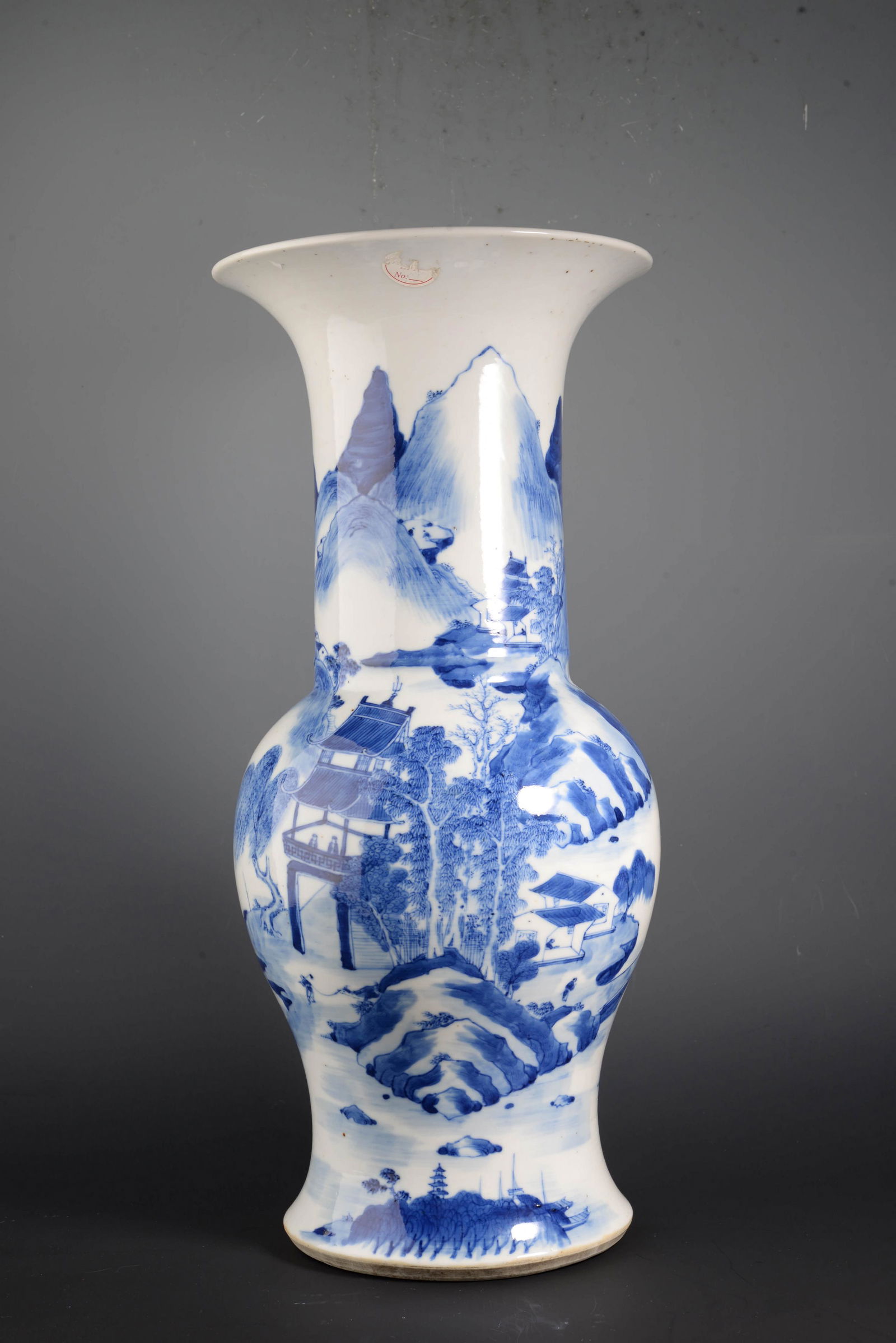 Blue and White Landscape&Figure Phoenix-Tail Vase (1 of 10)