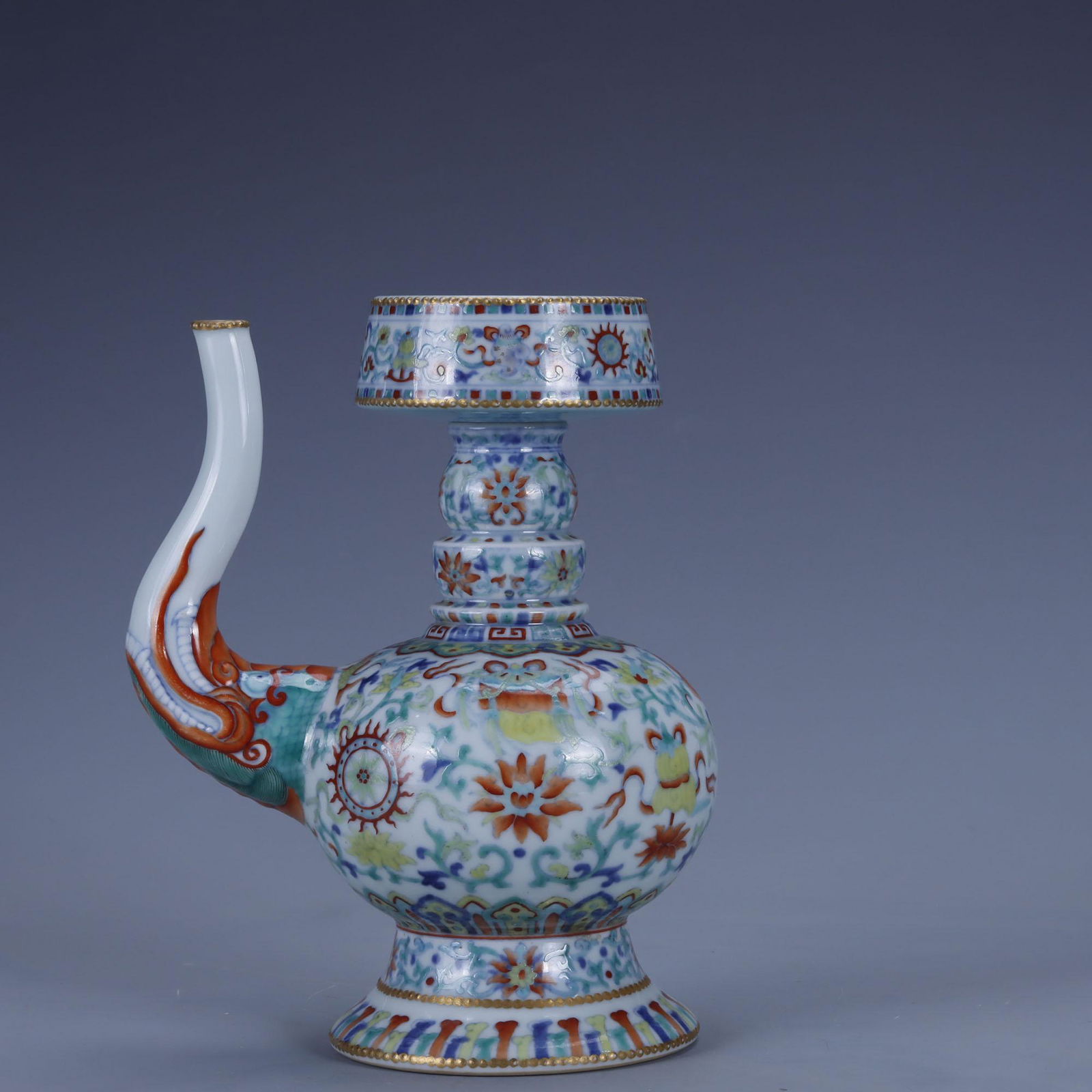 Doucai Glaze Baoxiang Flower Penba Pot (1 of 9)