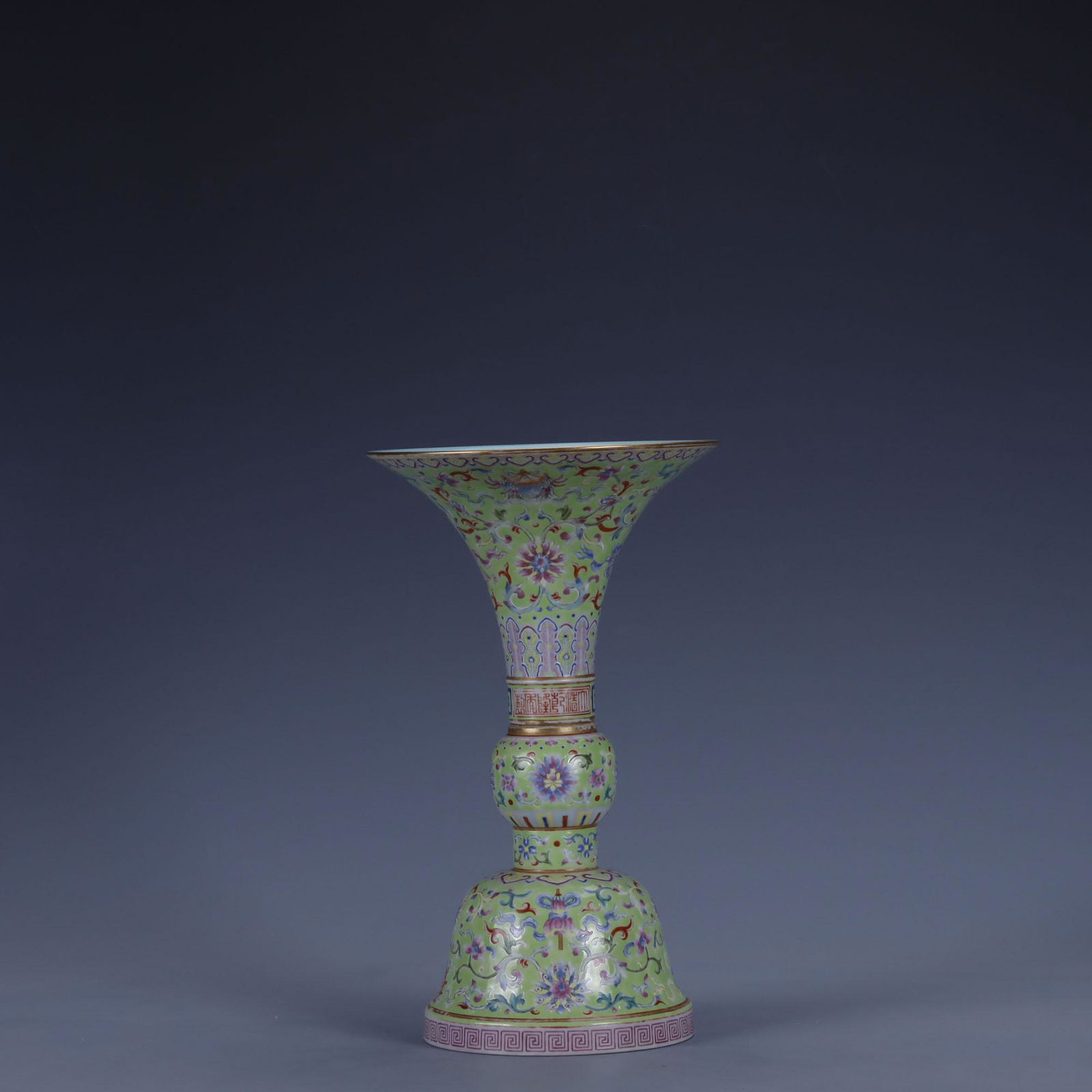 Yangcai Glaze Yellow-Ground Baoxiang Flower Beaker Vase (1 of 8)