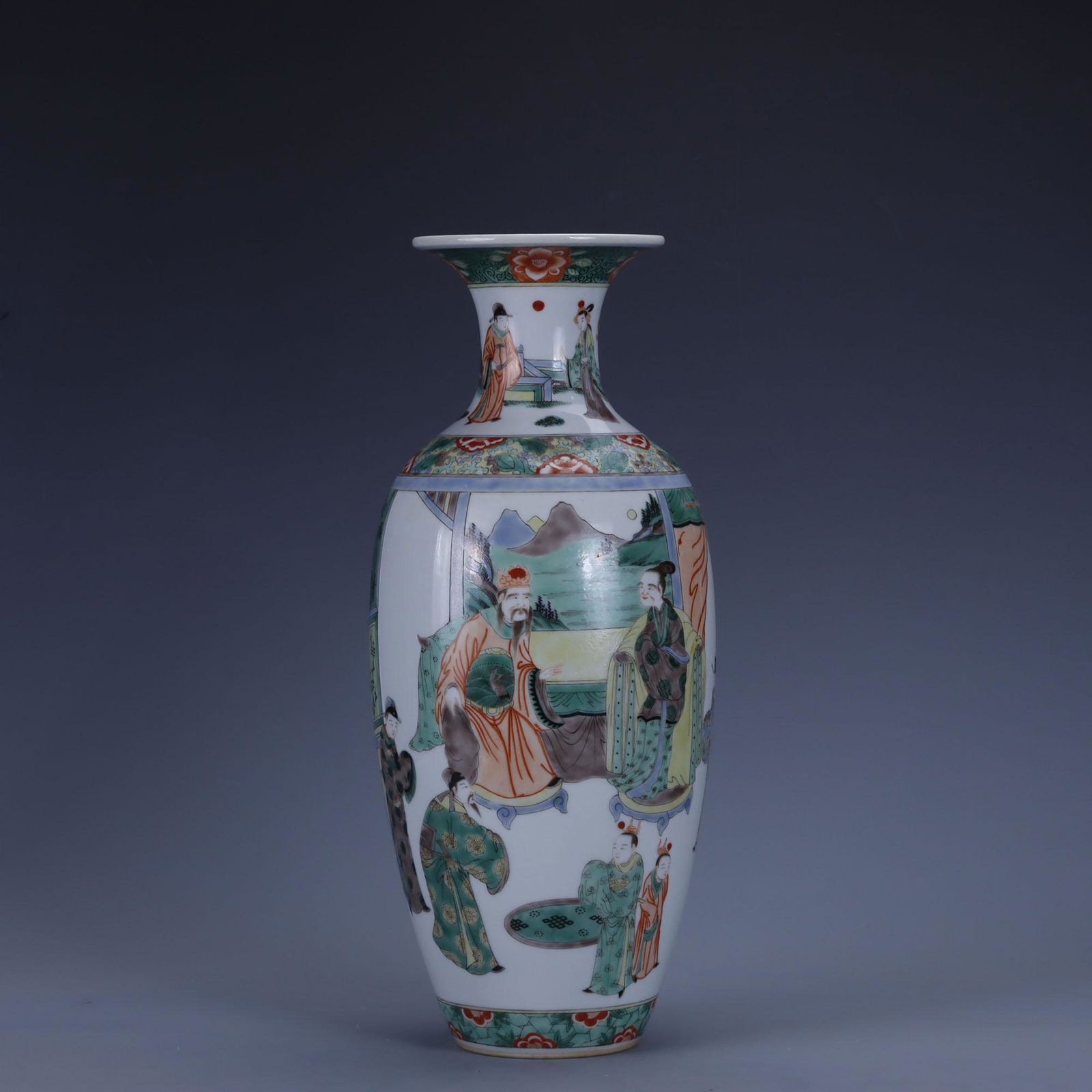 Wucai Glaze Figure Guanyin-Form Vase (1 of 9)